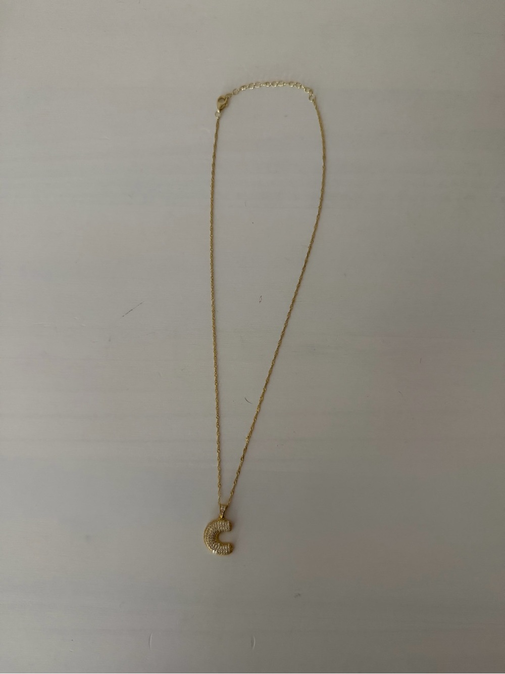 Dainty Gold Initial C Pendant Necklace